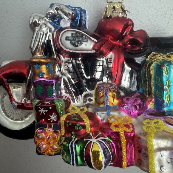Christopher Radko Harley Davidson Motorcycle DECK THE HARLEY Christmas Ornament - Picture 8 of 11